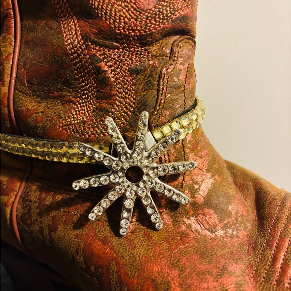 Nocona Tan Leather Cowboy Boots - Picture 8 of 13